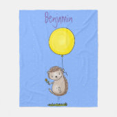Cute egel en ballonpatroon van cartoon fleece deken (Voorkant)
