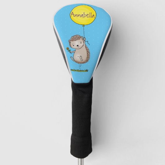 Cute egel en ballonpatroon van cartoon golfheadcover (Voorkant)