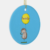 Cute egel en ballonpatroon van cartoon keramisch ornament (Rechts)