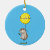 Cute egel en ballonpatroon van cartoon keramisch ornament (Voorkant)