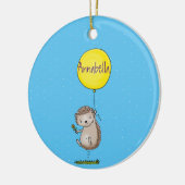 Cute egel en ballonpatroon van cartoon keramisch ornament (Links)