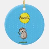 Cute egel en ballonpatroon van cartoon keramisch ornament (Achterkant)