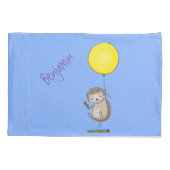 Cute egel en ballonpatroon van cartoon kussensloop (Achterkant)