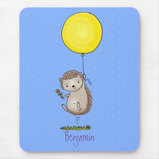 Cute egel en ballonpatroon van cartoon muismat (Voorkant)