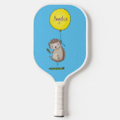 Cute egel en ballonpatroon van cartoon pickleball paddle (Achterkant)