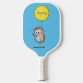 Cute egel en ballonpatroon van cartoon pickleball paddle (Voorkant)