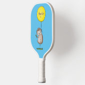 Cute egel en ballonpatroon van cartoon pickleball paddle (Links)