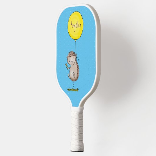 Cute egel en ballonpatroon van cartoon pickleball paddle (Links)