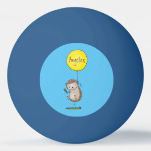 Cute egel en ballonpatroon van cartoon pingpongbal