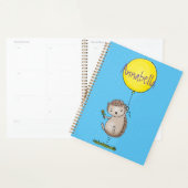 Cute egel en ballonpatroon van cartoon planner (Display)