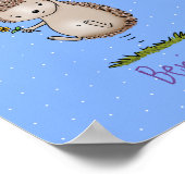 Cute egel en ballonpatroon van cartoon poster (Hoek)