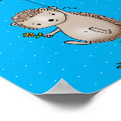 Cute egel en ballonpatroon van cartoon poster (Hoek)