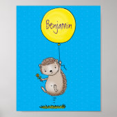 Cute egel en ballonpatroon van cartoon poster (Voorkant)