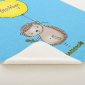 Cute egel en ballonpatroon van cartoon sherpa deken (3/4)