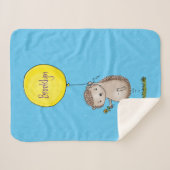 Cute egel en ballonpatroon van cartoon sherpa deken (Voorkant (horizontaal))