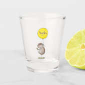 Cute egel en ballonpatroon van cartoon shot glas (Voorkant)