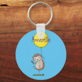 Cute egel en ballonpatroon van cartoon sleutelhanger (Voorkant)