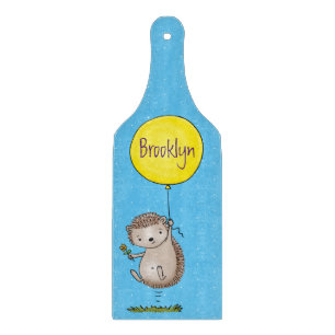Cute egel en ballonpatroon van cartoon snijplank