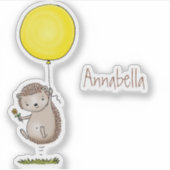 Cute egel en ballonpatroon van cartoon sticker (Voorkant)