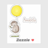 Cute egel en ballonpatroon van cartoon sticker (Vel)