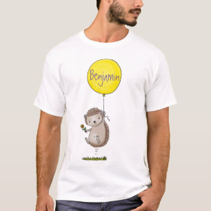 Cute egel en ballonpatroon van cartoon t-shirt