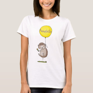 Cute egel en ballonpatroon van cartoon t-shirt