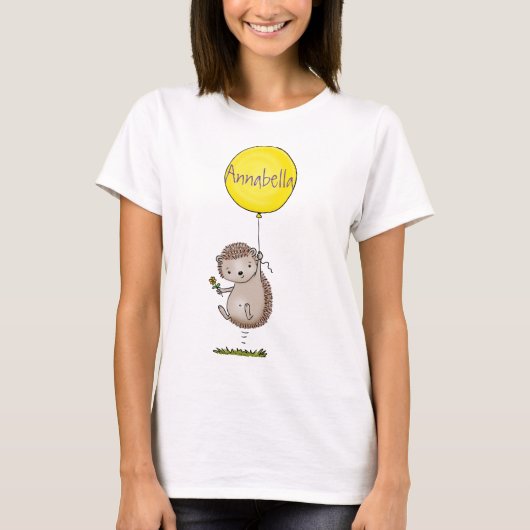 Cute egel en ballonpatroon van cartoon t-shirt (Voorkant)