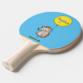 Cute egel en ballonpatroon van cartoon tafeltennisbatje (Voorkant Gekanteld)