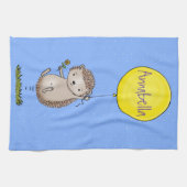 Cute egel en ballonpatroon van cartoon theedoek (Horizontaal)