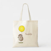Cute egel en ballonpatroon van cartoon tote bag (Achterkant)