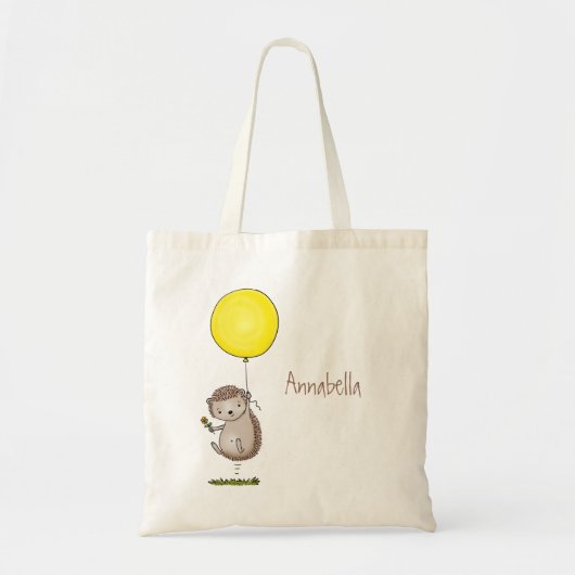 Cute egel en ballonpatroon van cartoon tote bag (Voorkant)