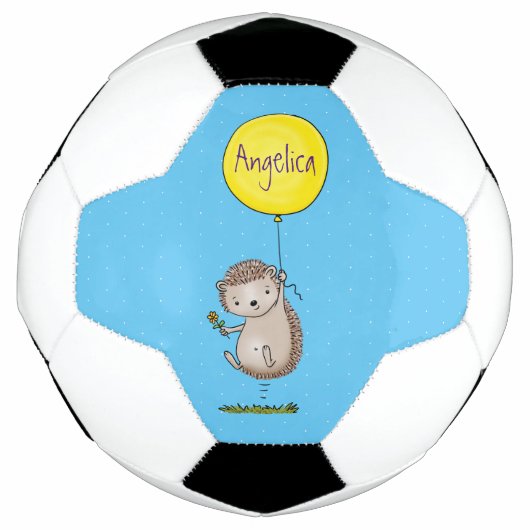 Cute egel en ballonpatroon van cartoon voetbal (Voorkant)