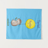 Cute egel en ballonpatroon van cartoon wandkleed (Voorkant (horizontaal))