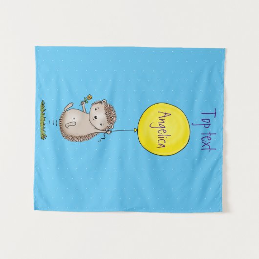 Cute egel en ballonpatroon van cartoon wandkleed (Voorkant (horizontaal))