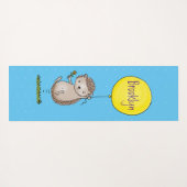 Cute egel en ballonpatroon van cartoon yogamat (Achterkant (horizontaal))