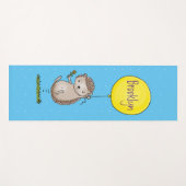 Cute egel en ballonpatroon van cartoon yogamat (Voorkant (horizontaal))