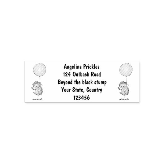 Cute egel en ballonpatroon van cartoon zelfinktende stempel (Design)