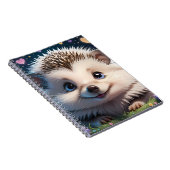 Cute egel met grote blauwe ogen notitieboek (Rechterzijde)