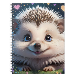 Cute egel met grote blauwe ogen notitieboek