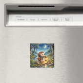 Cute egel met lantaarn koelkast magneet (Insitu (Vaatwasser))