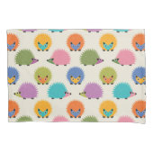 Cute Egel Motief op Crèmekleur Kussensloop (Voorkant)