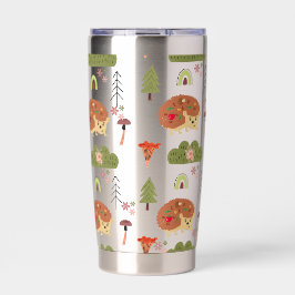 Cute Egel Natuur Bloemrijk Regenboog Patroon Geïsoleerde Drinkbeker