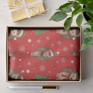 Cute Egel Patroon Rood Groen Kerstmis  Tissuepapier