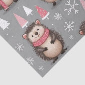 Cute Egel Patroon Roze Grijs Kerst Tissuepapier (Detail)