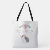 Cute Egel roze Naam Baby Canvas tas toevoegen (Voorkant)