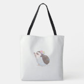 Cute Egel roze Naam Baby Canvas tas toevoegen (Achterkant)