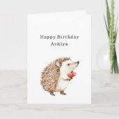 Cute Egels Hartjes Verjaardag Kaart (Voorkant)