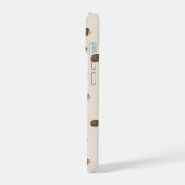 Cute Egeltje en Paddenstoelen Bos Patroon iPhone 15 Case (Linkerkant)