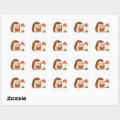 Cute Egeltje Leest Paddenstoel Lamp Sticker (Vel)