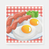 Cute egg bacon party Breakfast paper napkins Servet (Voorkant)